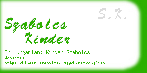 szabolcs kinder business card